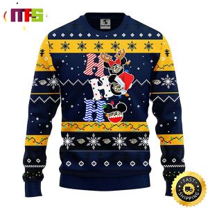 Nashville Predators Hohoho Mickey Disney Funny Cute Best For 2023 Holiday Christmas Ugly Sweater