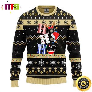 New Orleans Saints HoHoHo Mickey Disney Funny Cute Best For 2023 Holiday Christmas Ugly Sweater