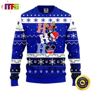 New York Rangers Hohoho Mickey Disney Funny Cute Best For 2023 Holiday Christmas Ugly Sweater