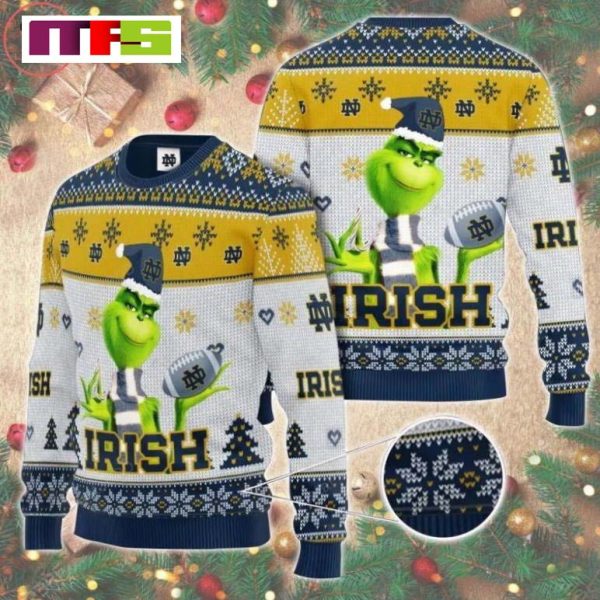 Notre Dame Fighting Irish The Grinch Christmas Ugly Sweater 2023