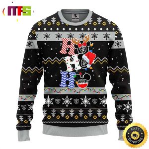 Oakland Raiders HoHoHo Mickey Disney Funny Cute Best For 2023 Holiday Christmas Ugly Sweater