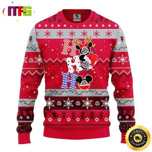 Ohio State Buckeyes Hohoho Mickey Disney Funny Cute Best For 2023 Holiday Christmas Ugly Sweater