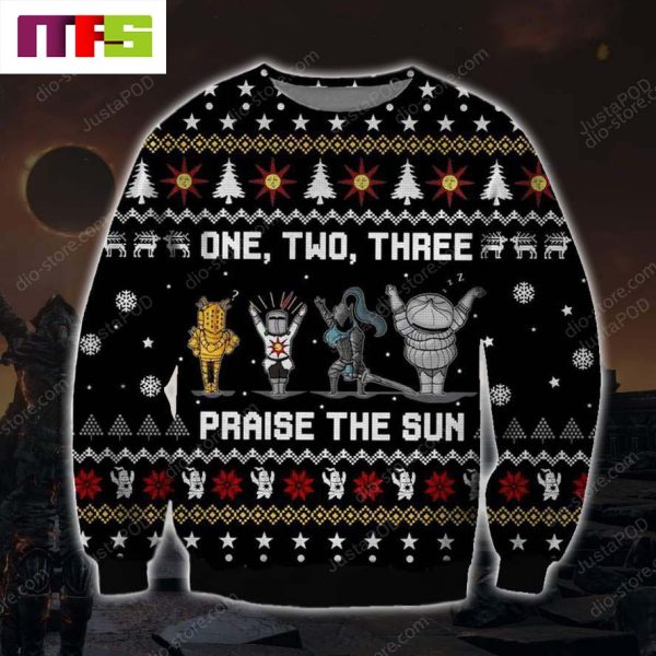 One Two Three Praise The Sun Christmas Ugly Sweater 2023