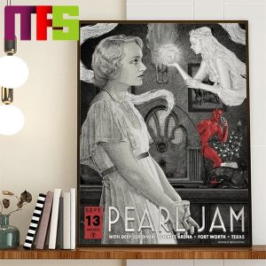 Pearl Jam With Deep Sea Diver Dickies Arena Fort Worth Texas On Sept 12th 2023 Home Decor Poster Canvas