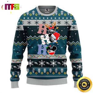 Philadelphia Eagles HoHoHo Mickey Disney Funny Cute Best For 2023 Holiday Christmas Ugly Sweater