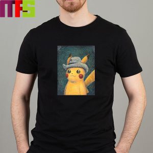 Pokemon x Van Gogh Museum Pikachu Portrait Inspired By Van Gogh Self Portrait Classic T-Shirt