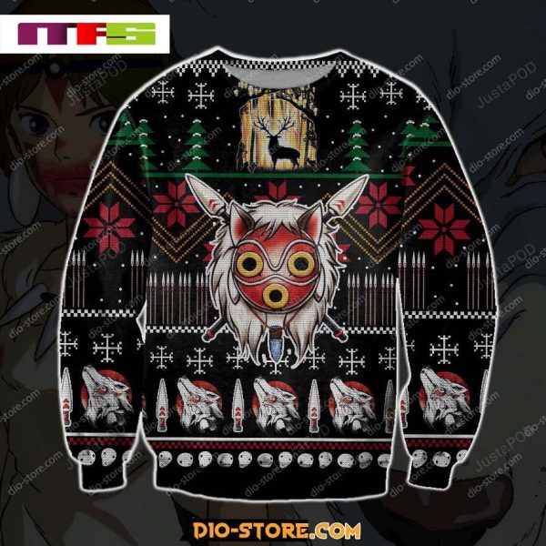 Princess Mononoke Ghibli Christmas Ugly Sweater 2023