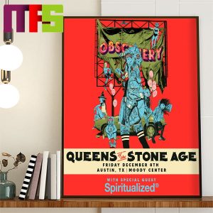 Queen Of The Stone Age The End Is Nero Tour 2023 Austin TX December 8th Home Decor Poster Canvas