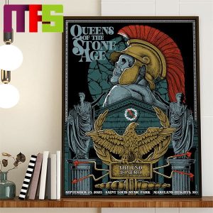 Queens Of The Stone Age Maryland Heights MO At Saint Louis Music Park September 23th 2023 Home Decor Poster Canvas