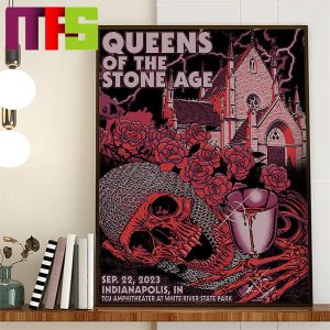 Queens Of The Stone Age The End Is Nero Tour 2023 Indianapolis IN TCU Amphitheater At River State Park September 22th Home Decor Poster Canvas Queens Of The Stone Age The End Is Nero Tour 2023 Indianapolis IN TCU Amphitheater At River State Park September 22th Home Decor Poster Canvas