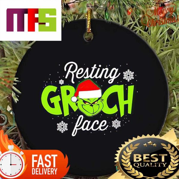 Resting Grinch Face Funny Custom Christmas Tree Decorations 2023