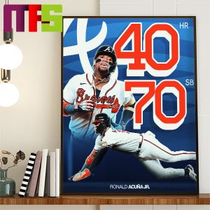 Ronald Acuna Jr Is A Member Of The 40 70 Club In MLB Home Decor Poster Canvas