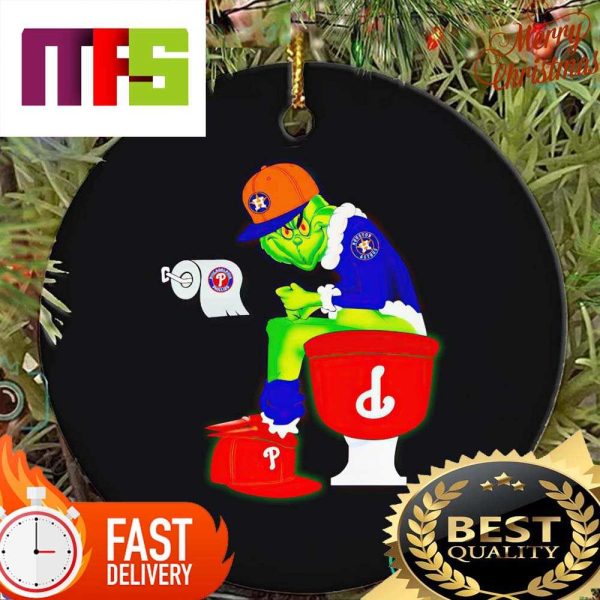 Santa Grinch Astros Shit On Phillies Christmas Ornaments 2023