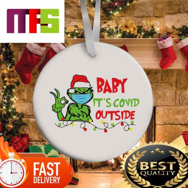 Santa Grinch Santa Baby Its Covid Outside Funny Christmas Ornaments 2023