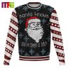 Santa Jaws Is Coming On Black Background Christmas Ugly Sweater 2023