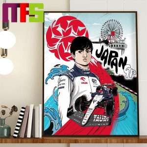 Scuderia AlphaTauri F1 Team Yuki Tsunoda At Japanese GP Anime Art Style Home Decor Poster Canvas