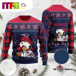 Snoopy Peanuts New England Patriots Cute Funny Best For 2023 Holiday Christmas Ugly Sweater