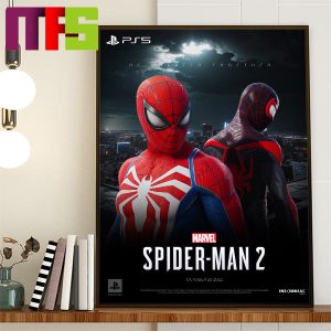 Spider Man 2 Game Marvel Studios Be Greater Together October 20th 2023 On PS5 Home Decor Poster Canvas