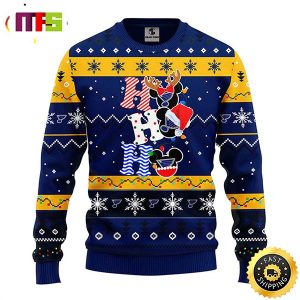 St. Louis Blues Hohoho Mickey Disney Funny Cute Best For 2023 Holiday Christmas Ugly Sweater