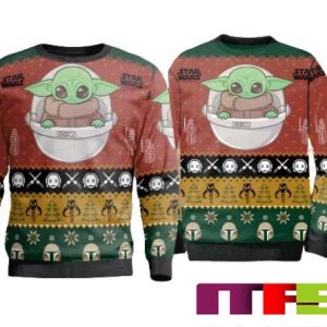 Star Wars Baby Yoda The Mandalorian Christmas Ugly Sweater 2023