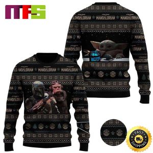 Star Wars Baby Yoda The Mandalorian Pattern Cute Funny Best For 2023 Holiday Christmas Ugly Sweater