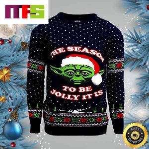 Star Wars Master Yoda The Season To Be Jolly It Is Cute Funny Best For 2023 Holiday Christmas Ugly Sweater