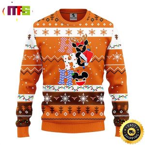 Texas Longhorns Hohoho Mickey Disney Funny Cute Best For 2023 Holiday Christmas Ugly Sweater