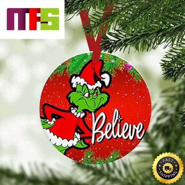 The Grinch Santa Believe Cute Custom Christmas Tree Decorations 2023