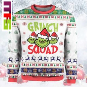 The Grinch Squad With Santa Hat Christmas Ugly Sweater 2023 The Grinch Squad With Santa Hat Christmas Ugly Sweater 2023