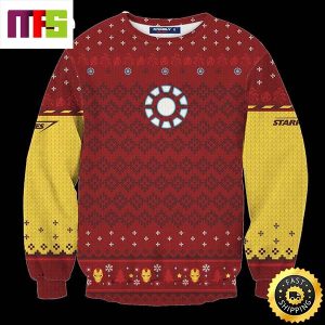 Tony Stark Iron Man Marvel Arvengers Logo Pattern Unique Idea Best For 2023 Holiday Christmas Ugly Sweater