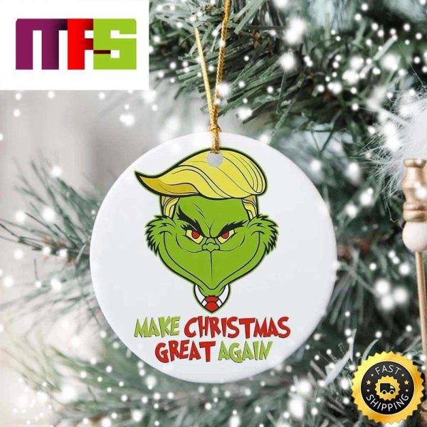 Trump The Grinch Face Funny Christmas Tree Ornaments 2023