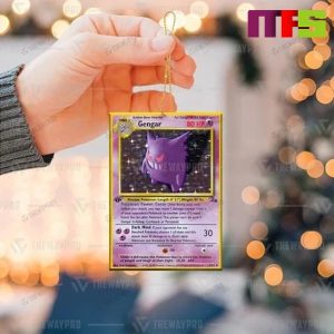 3D Rare Gengar Pokemon Card Christmas Tree Decorations 2023 Unique Xmas Ornament
