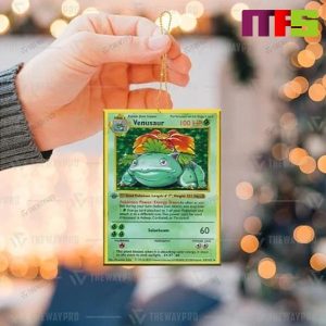 3D Rare Venusaur Pokemon Card Christmas Tree Decorations 2023 Unique Xmas Ornament