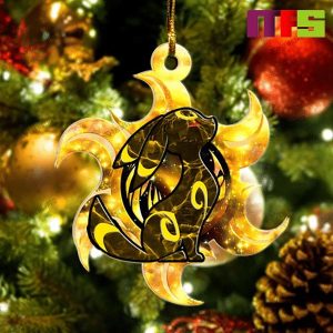 3D Yellow Umbreon Pokemon Christmas Tree Decorations 2023 Unique Custom Shape Xmas Ornament