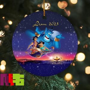 Aladdin Celebrates Disney 100 Christmas Tree Decorations 2023 Custom Name Xmas Ornament