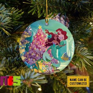 Ariel Princess Celebrates Disney 100 Christmas Tree Decorations 2023 Custom Name Xmas Ornament