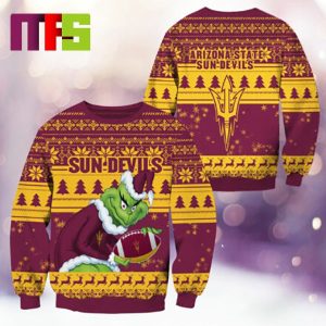 Arizona State Sun Devils NCAA Grinch Funny Best For Holiday Christmas Ugly Sweater