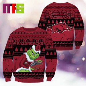 Arkansas Razorbacks NCAA Grinch Funny Best For Holiday Christmas Ugly Sweater