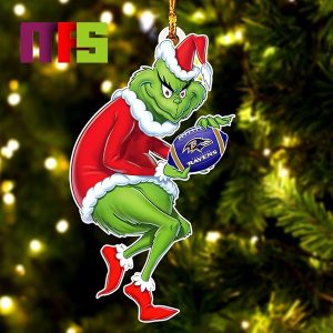 Baltimore Ravens NFL Grinch Stole Christmas Tree Decorations Unique Custom Shape Xmas Ornament