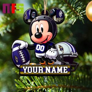 Baltimore Ravens NFL Mickey Disney Christmas Tree Decorations Unique Custom Name Xmas Ornament