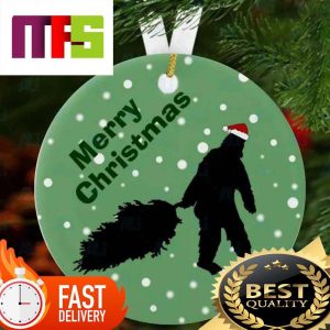 Bigfoot Pulling Christmas Tree On Snow Yard Funny Custom Xmas Tree Decorations 2023 Bigfoot Pulling Christmas Tree On Snow Yard Funny Custom Xmas Tree Decorations 2023