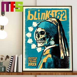 Blink 182 Amsterdam Event Poster At Ziggo Dome October 8th 2023 Home Decor Poster Canvas