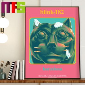 Blink 182 Barcelona Event Poster Spain Palau Sant Jordi On October 4th 2023 Home Decor Poster Canvas