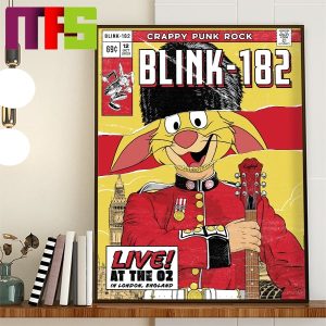 Blink 182 London Event Poster Crappy Punk Rock Live England At The O2 On October 12th 2023 Home Decor Poster Canvas