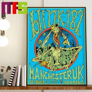 Blink 182 Manchester Event Poster AO Arena UK October 16th 2023 Home Decor Poster Canvas