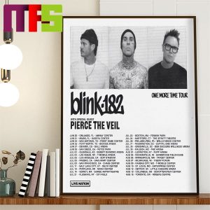 Blink 182 One More Time Tour 2024 Home Decor Poster Canvas