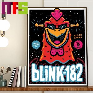 Blink 182 Paris Event Poster At Accor Arena France October 9th 2023 Home Decor Poster Canvas