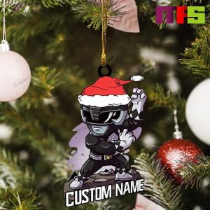 Christmas Hat Black Ranger Christmas Tree Decorations 2023 Unique Custom Name Xmas Ornament