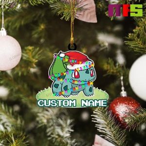Christmas Hat Bulbasaur Pokemon Christmas Tree Decorations 2023 Unique Custom Name Xmas Ornament