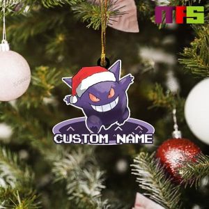 Christmas Hat Gengar Pokemon Christmas Tree Decorations 2023 Unique Custom Name Xmas Ornament